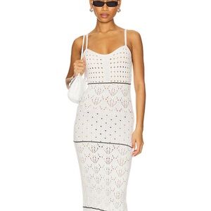 ESTELLA MAXI DRESS IN IVORY & BLACK